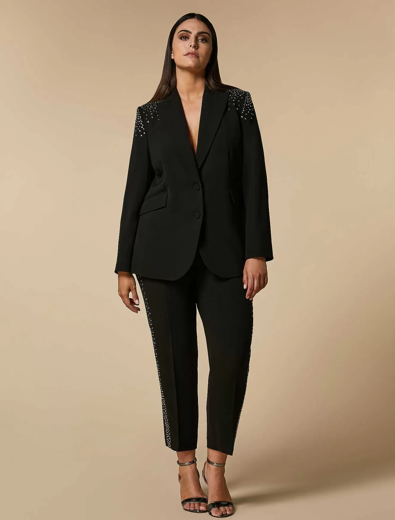 Stretch Cady Trousers-Marina Rinaldi Clearance