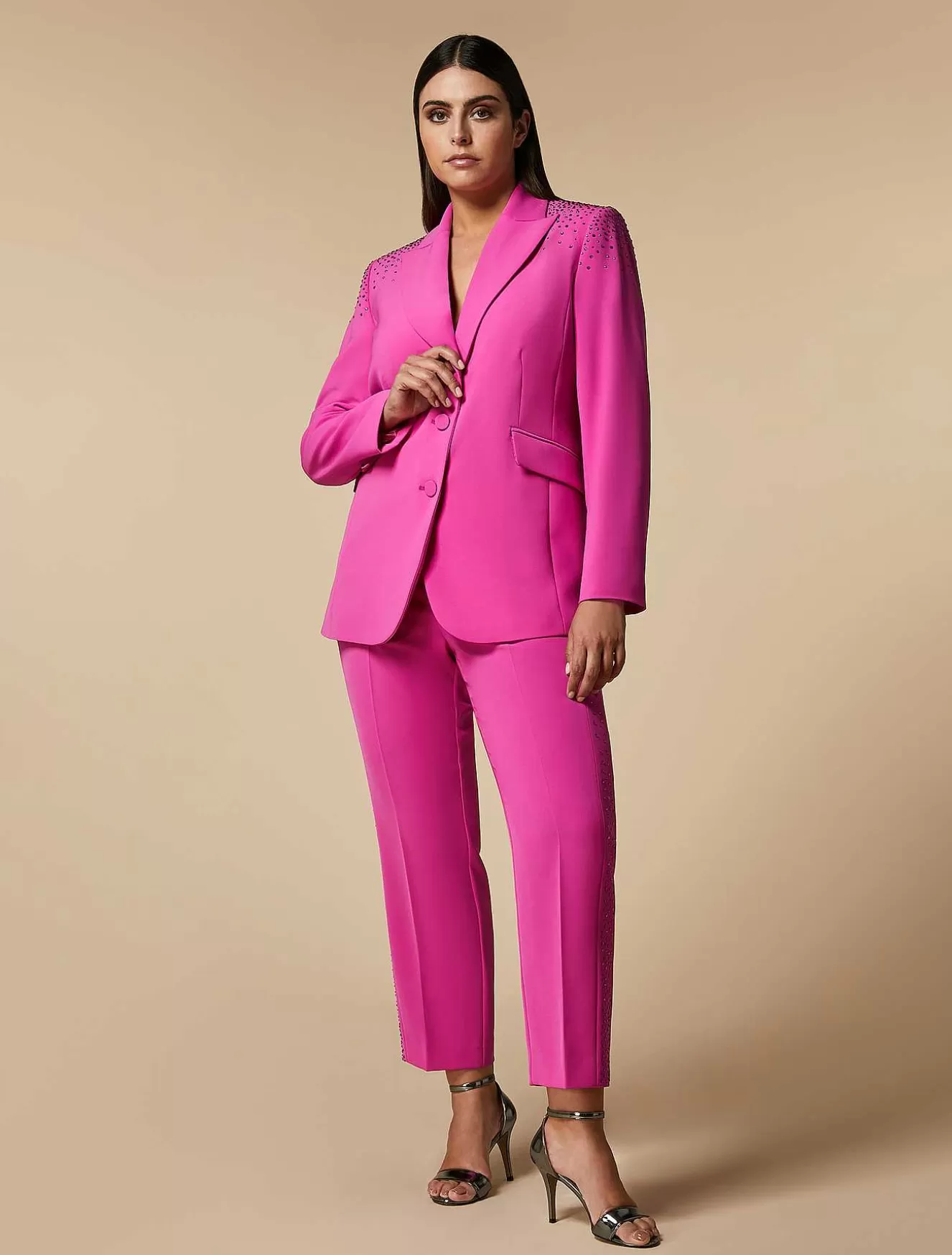 Stretch Cady Trousers-Marina Rinaldi Online
