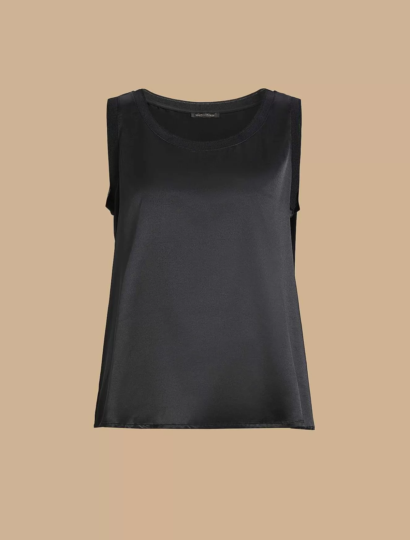 Stretch Jersey And Satin Top-Marina Rinaldi Best