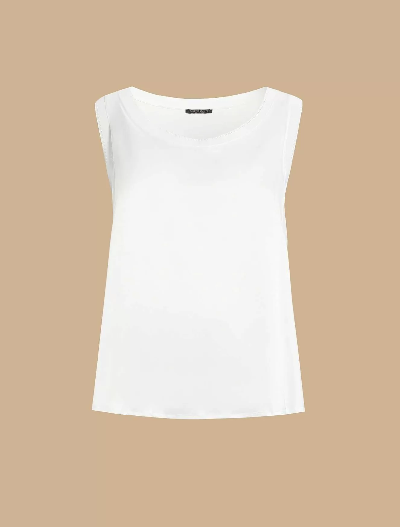 Stretch Jersey And Satin Top-Marina Rinaldi Hot