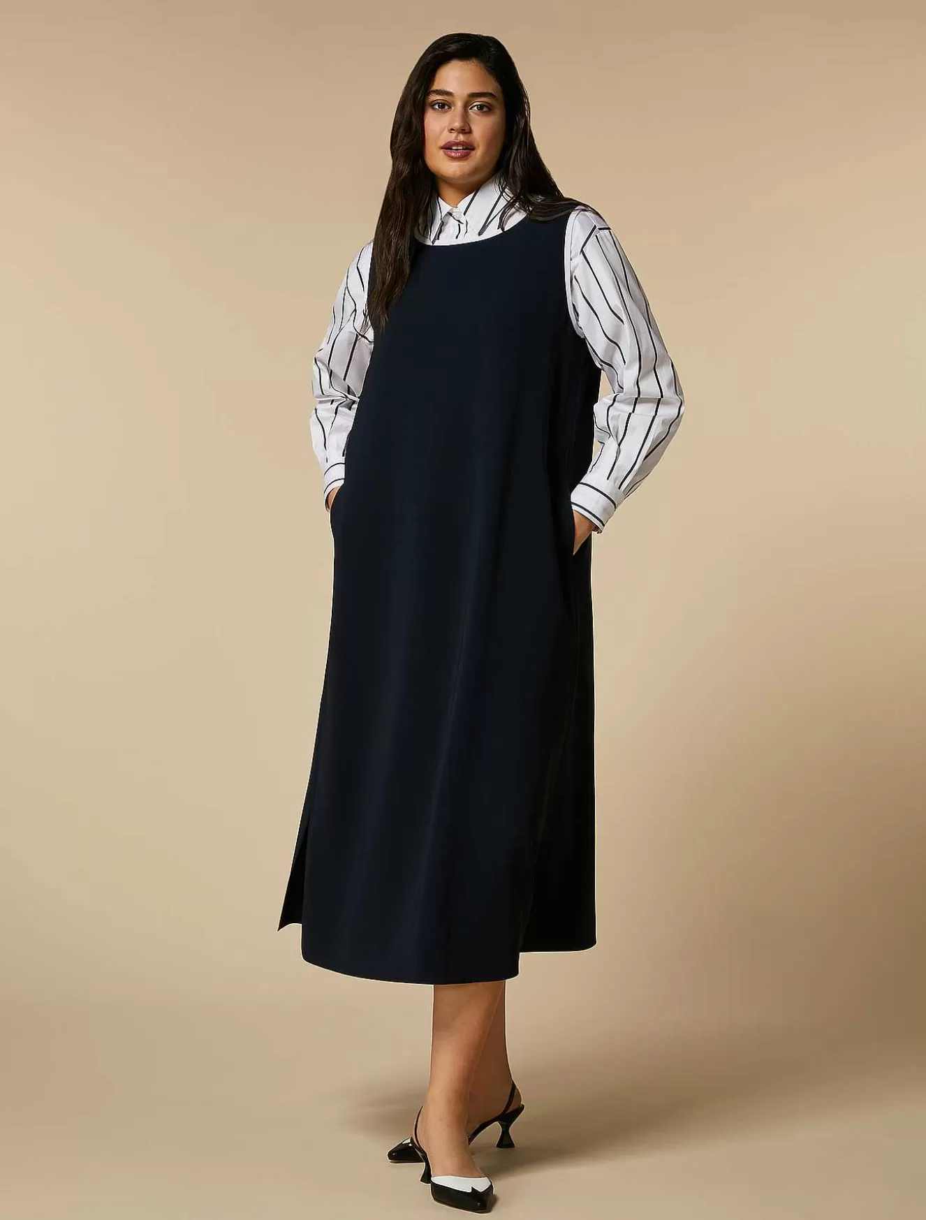 Striped Poplin Shirt-Marina Rinaldi New