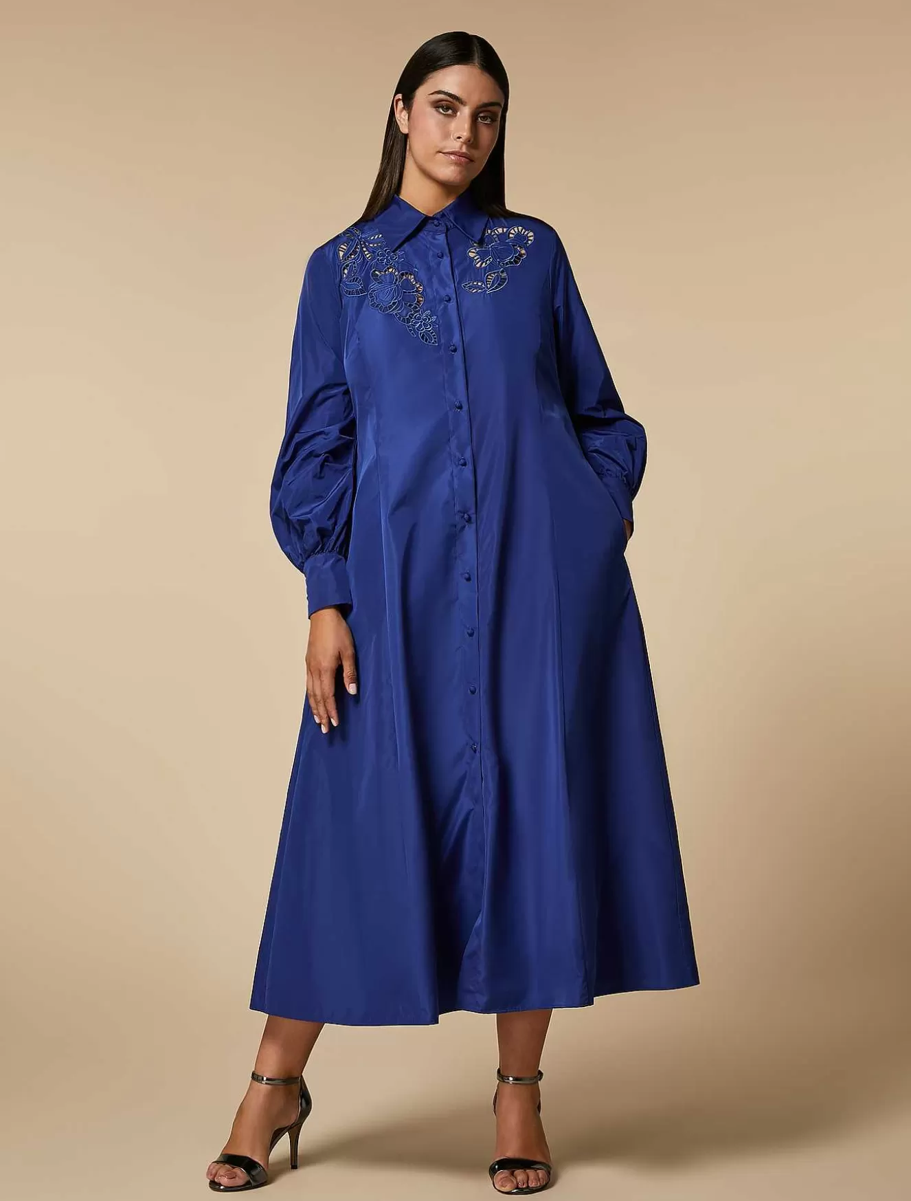 Taffeta Shirt Dress-Marina Rinaldi New