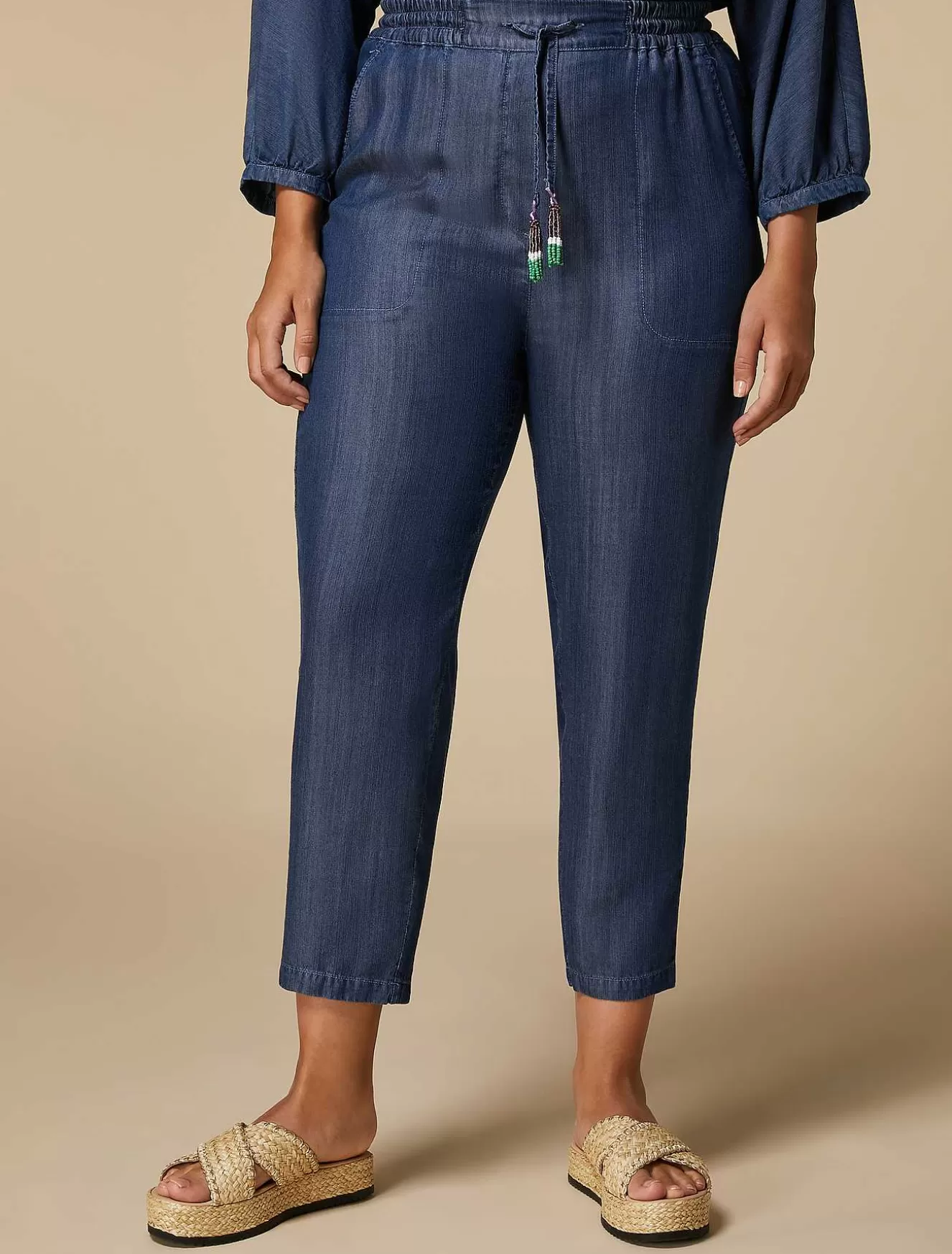 Tencel Denim Joggers-Marina Rinaldi New