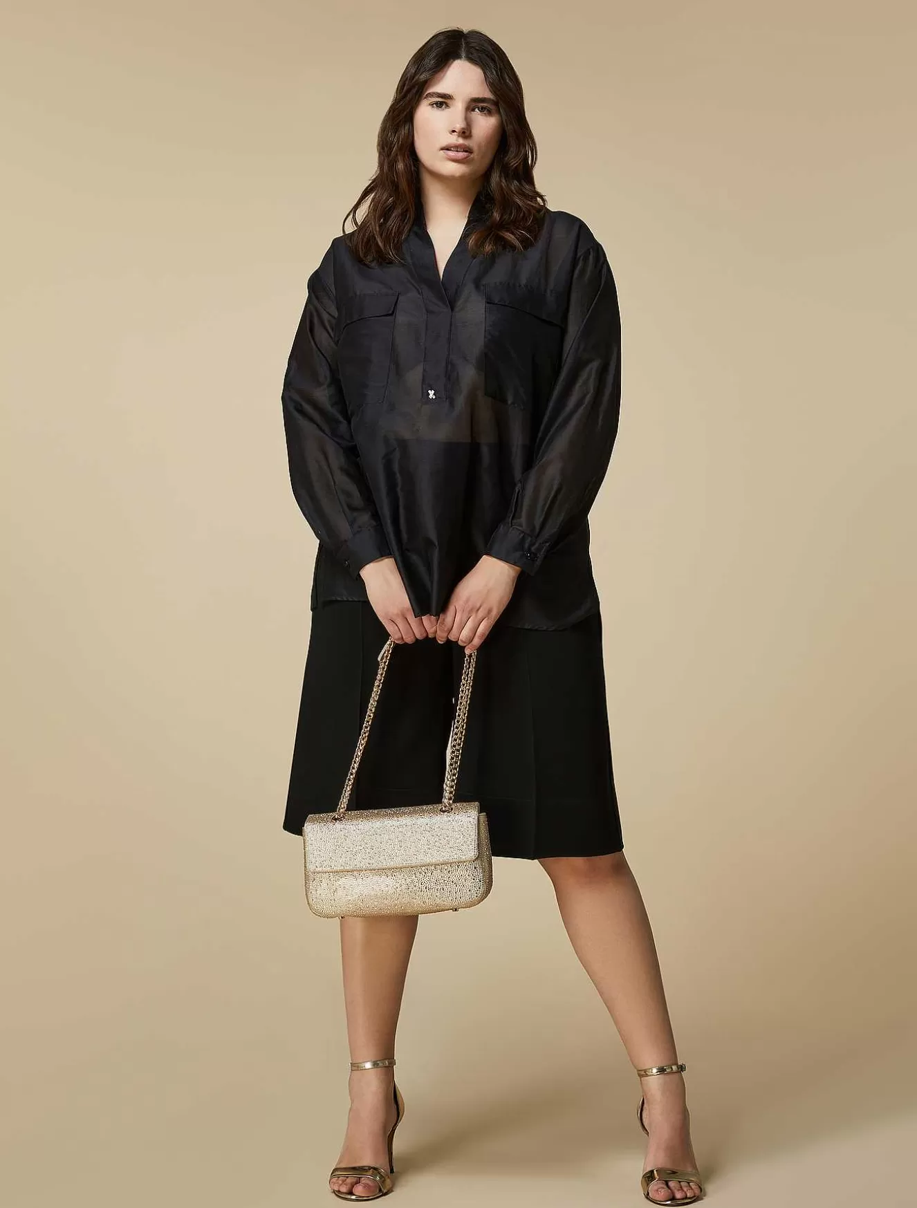 Triacetate Cady Bermuda Shorts-Marina Rinaldi Outlet