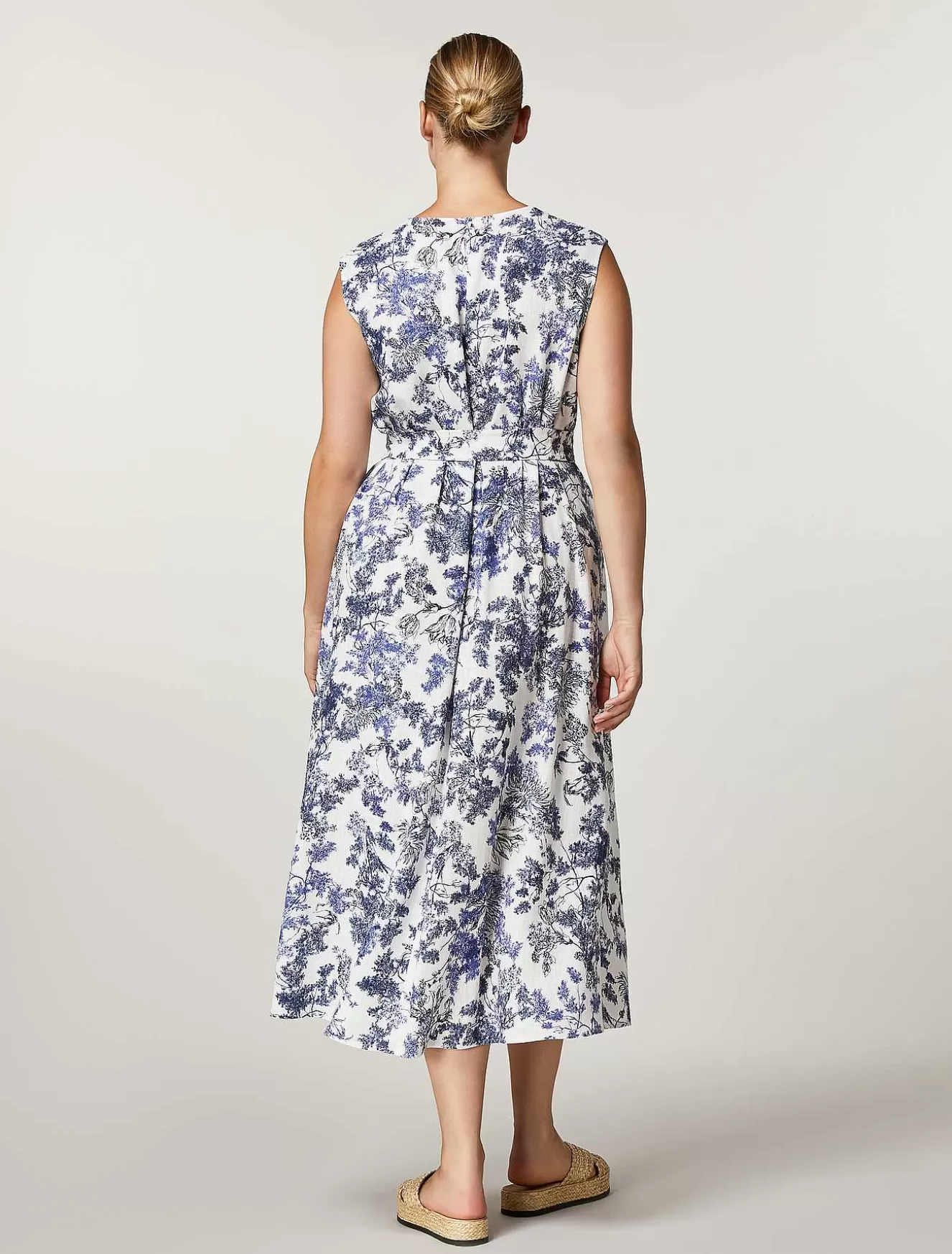 Viscose And Linen Canvas Dress-Marina Rinaldi Discount