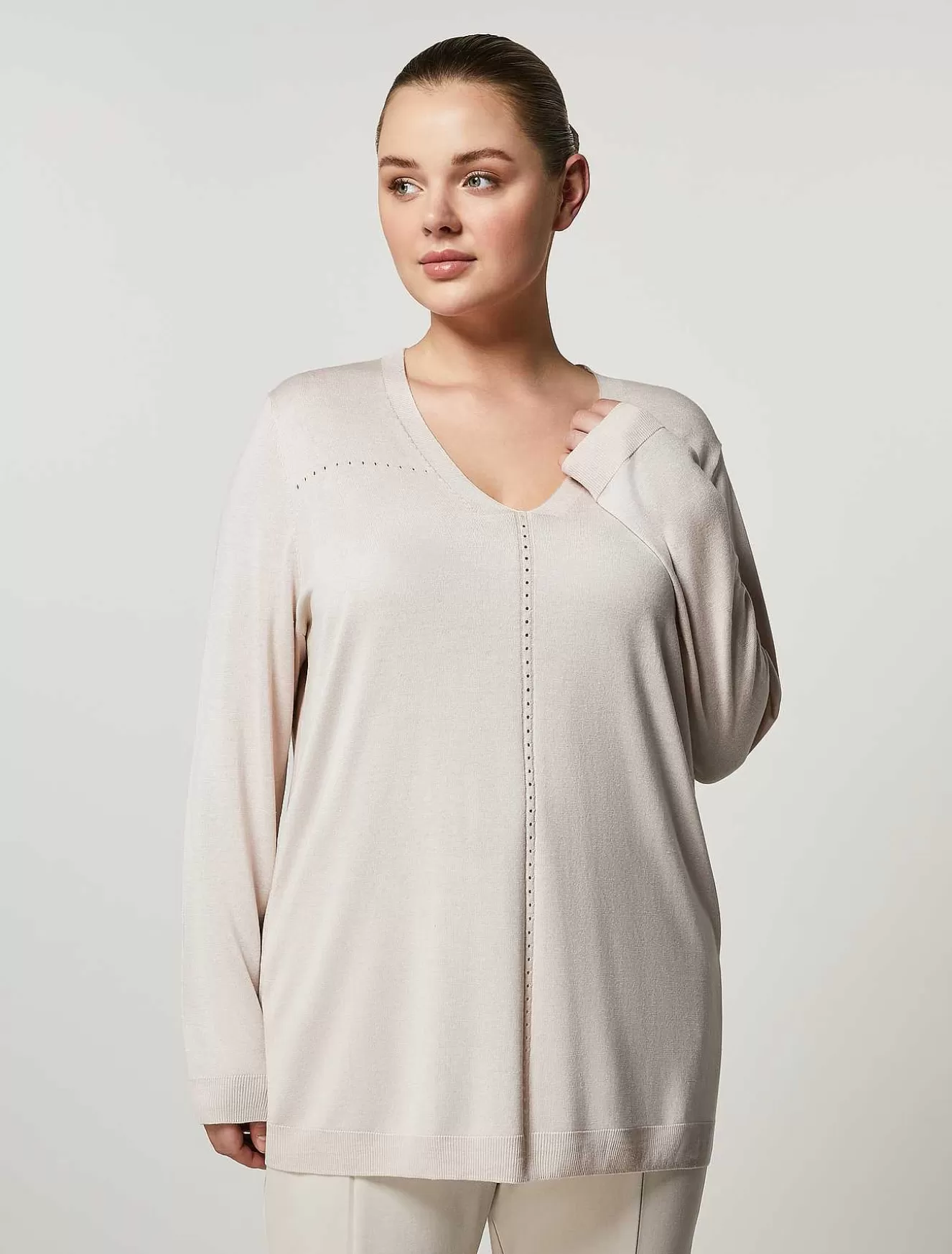 Viscose And Silk Yarn Sweater-Marina Rinaldi Best