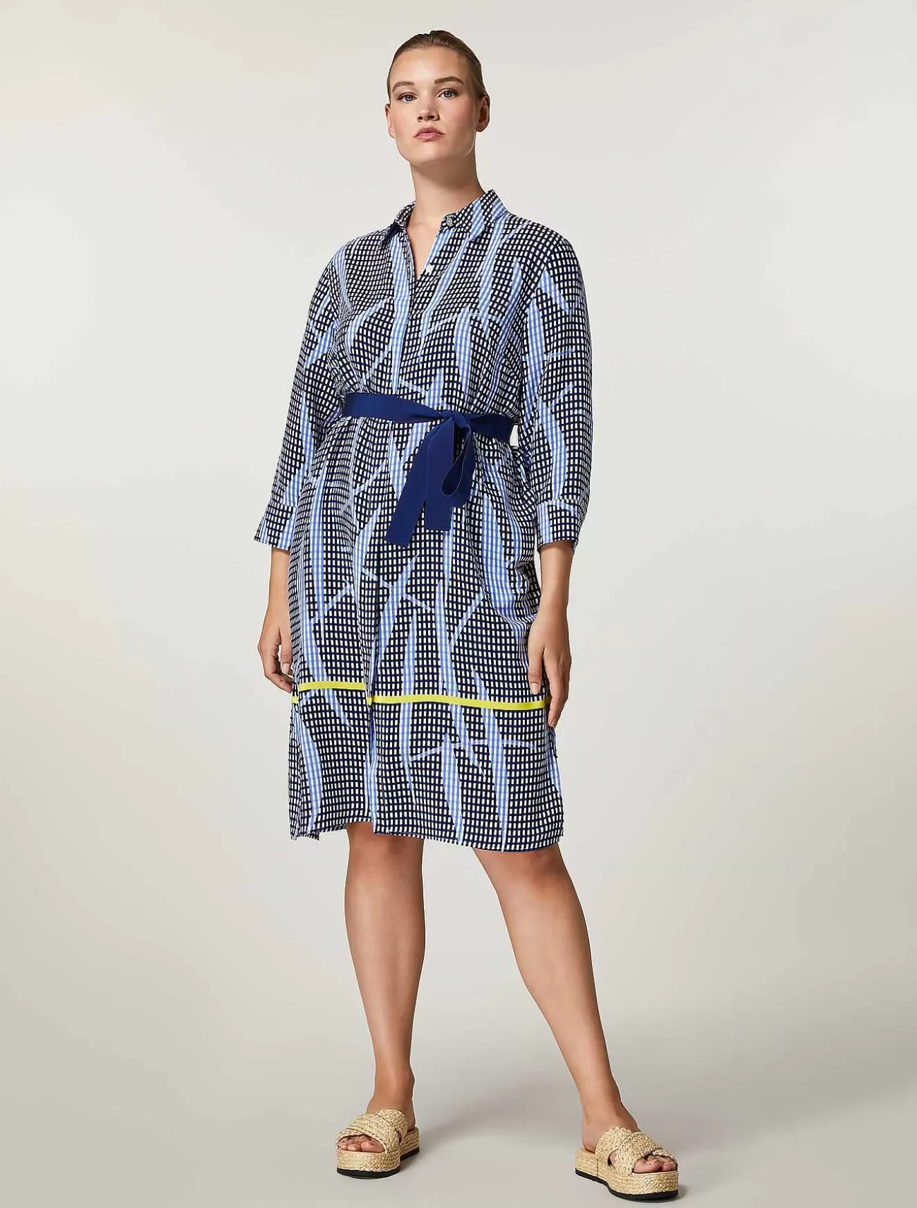 Viscose Blend Canvas Dress-Marina Rinaldi Clearance
