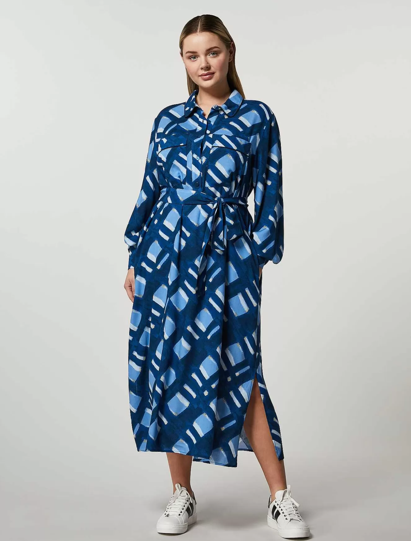 Viscose Canvas Dress-Marina Rinaldi Store