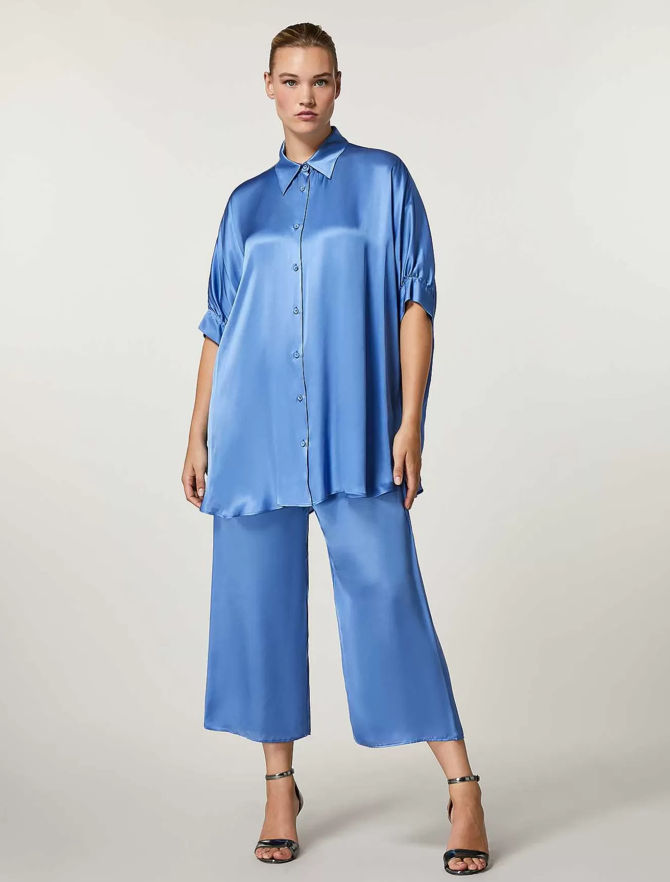 Viscose Satin Trousers-Marina Rinaldi Discount