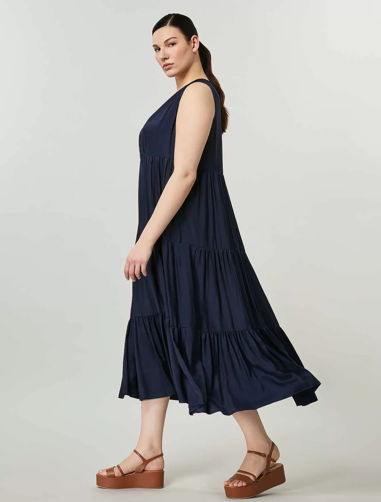 Viscose Twill Dress-Marina Rinaldi Cheap